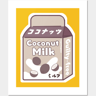 Japanese Oriented Organic Coconut Milk Dairy Free Plant Based Substitute Drink Posters and Art